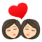 Kiss- Woman- Woman- Light Skin Tone emoji on Emojione